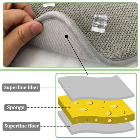 3 Pack Dish Drying Mat,Absorbent Microfiber Dishes Drainer Mats - Picture 3 of 7